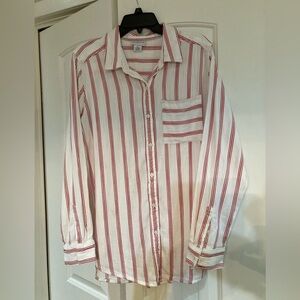 Liz Claiborne Red and White Striped Blouse